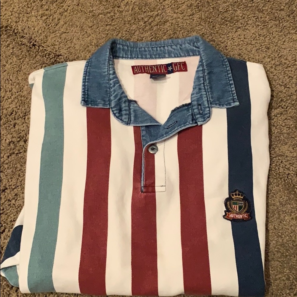 Retro long sleeve striped shirt
